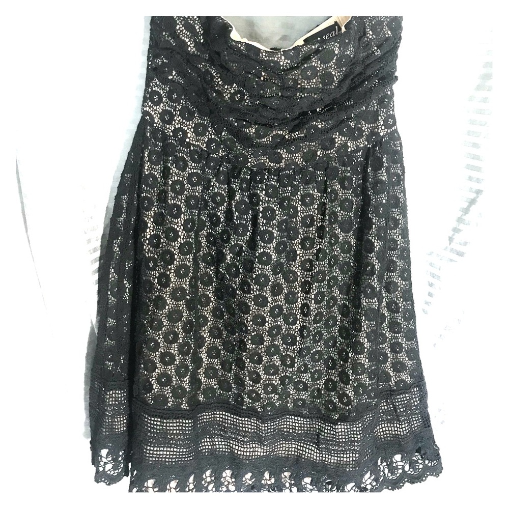 Wet seal black crochet lace mini dress
